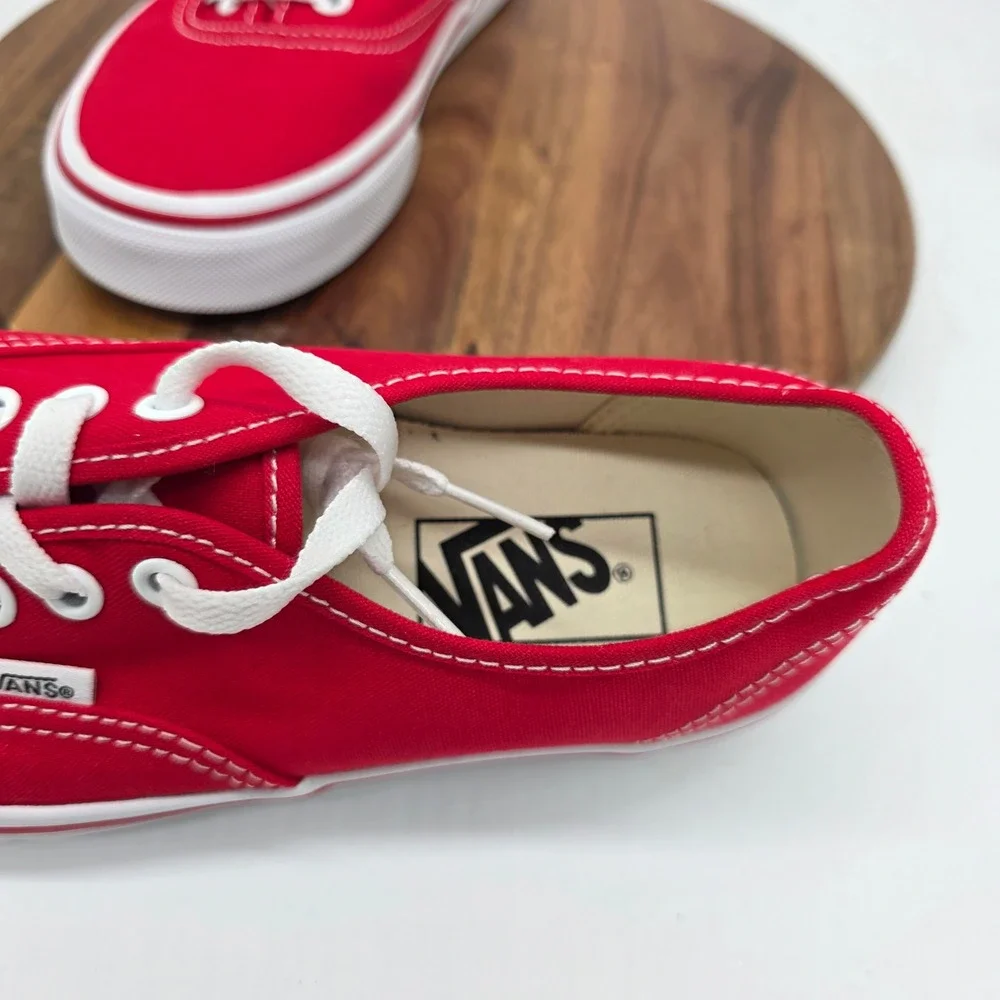 Vans Authentic Red Canvas Low Top Sneakers VN000EE3RED Men's 5 Women's 6.5 New
